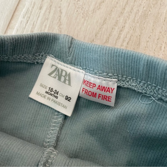 NEW Zara Toddler Girl Blue Ribbed Leggings - Picture 6 of 9
